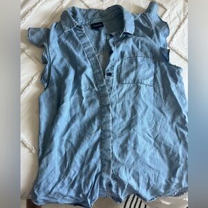 Target soft denim ruffle top